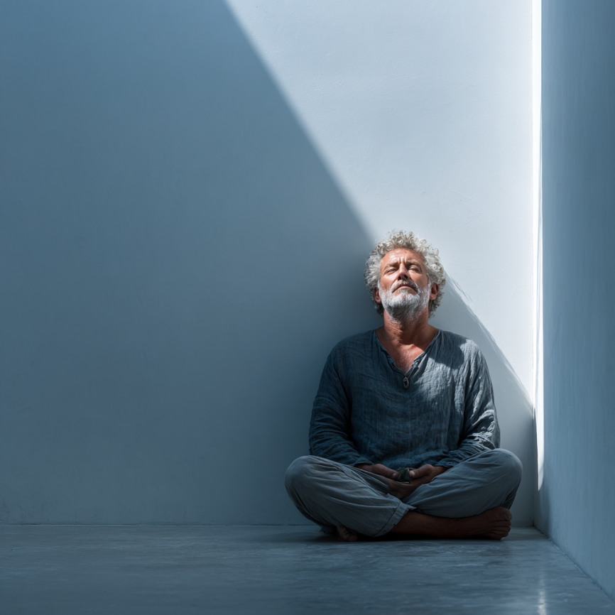 Група людей зрілого віку займається йогою в парку